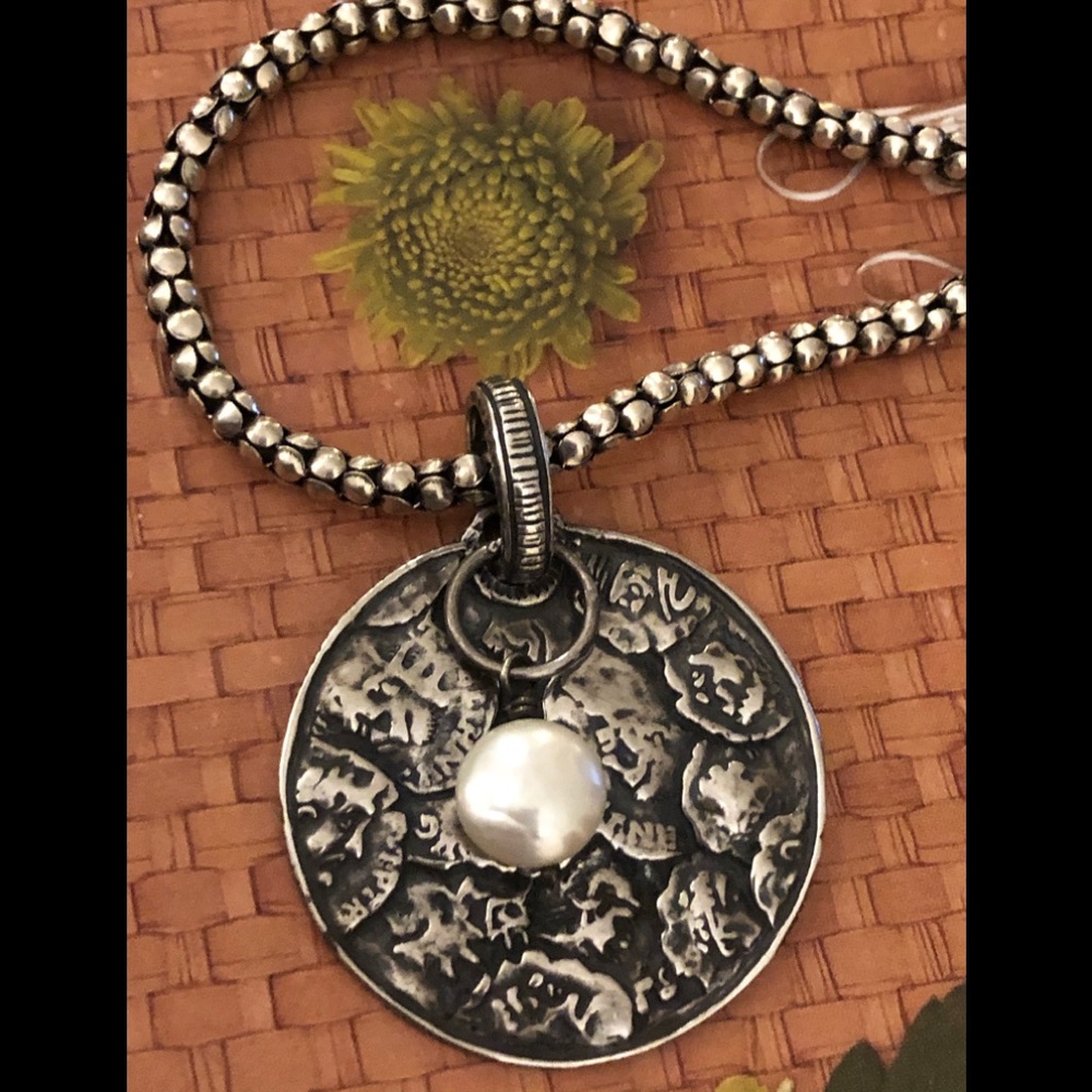 Silpada Oxidized Pendant on Sterling Silver Chain.